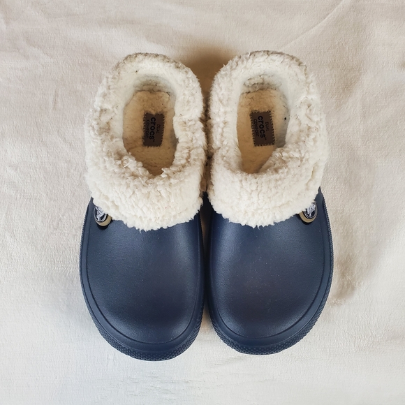 Crocs Dual Comfort Navy Blue Rubber Clog Shoes Size Men's 6/Women's 8 - Picture 1 of 7